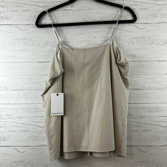 Prose & Poetry Striped Button Tank Top Size S - Picture 2 of 8